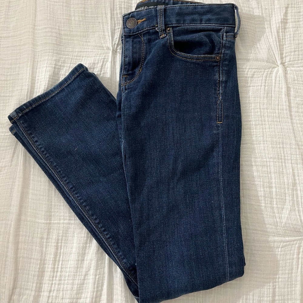 Express Barely Boot Jeans Low Waist Dark Blue Size 0 Short